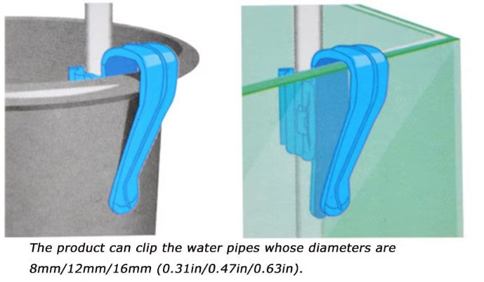 Aquarium Tank Adjustable Hose Holder, Water Pipe Tube Clamp Part #AQ-HOSE-CLPBLU