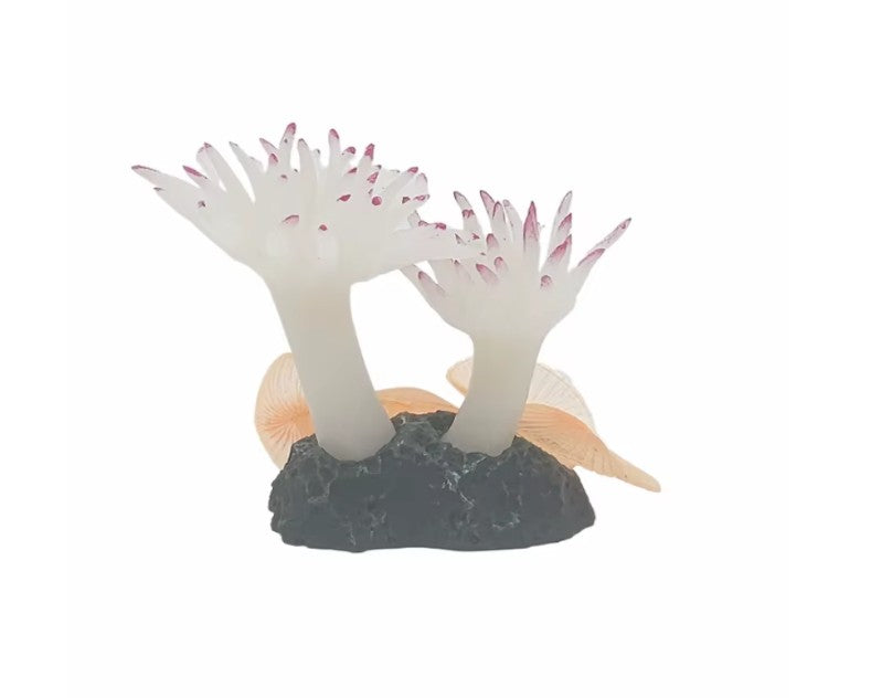 Aquarium Pink Tip Anemone and Mushroom Underwater Decoration Part # AQ-MI-125N
