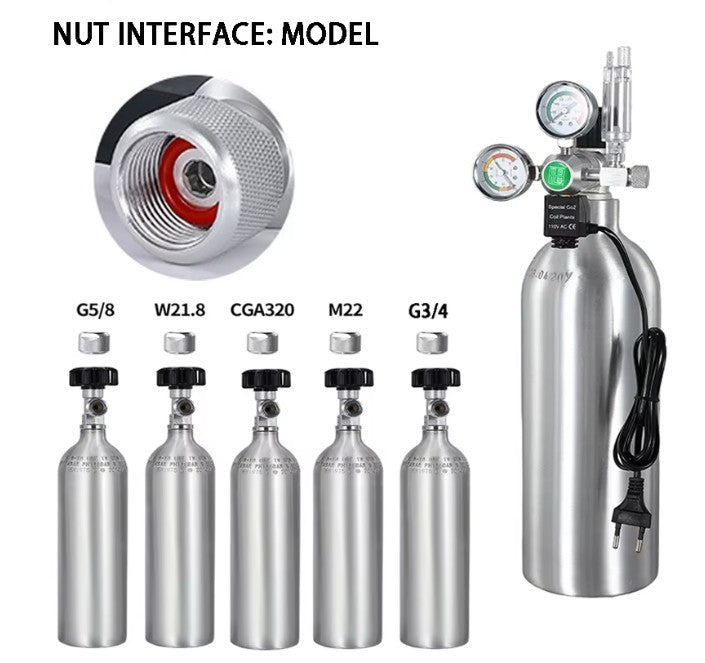 ZRDR Aquarium CO2 Regulator Butt Nut Interface Connector