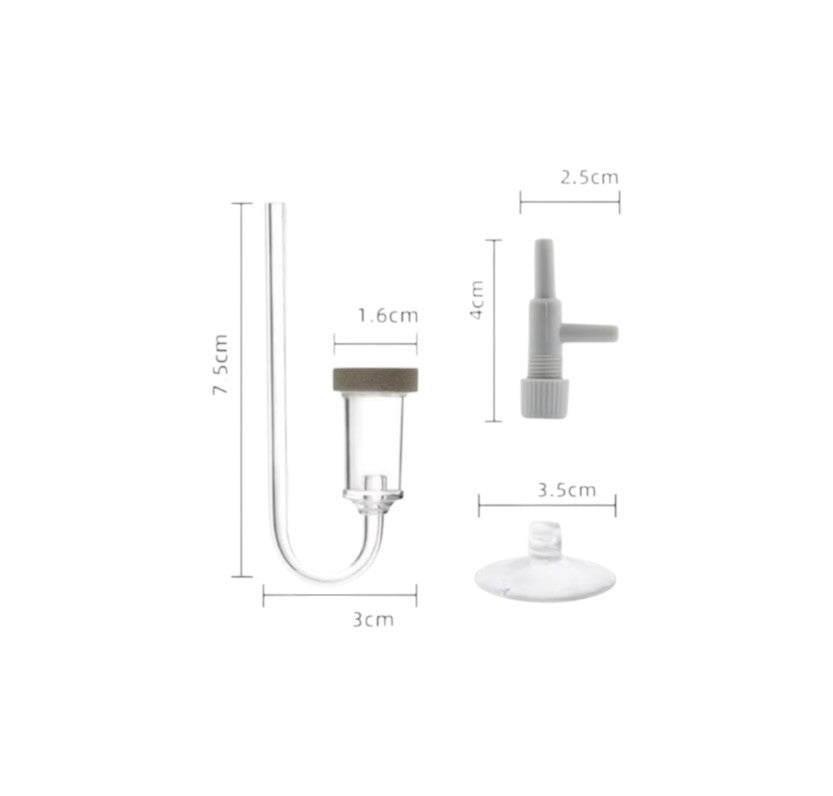 AquaPro Transparent Glass CO2 Air Diffuser - Medium Part # 51067