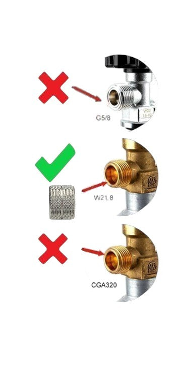 ZRDR Aquarium CO2 Regulator Butt Nut (W21.8) Interface Connector
