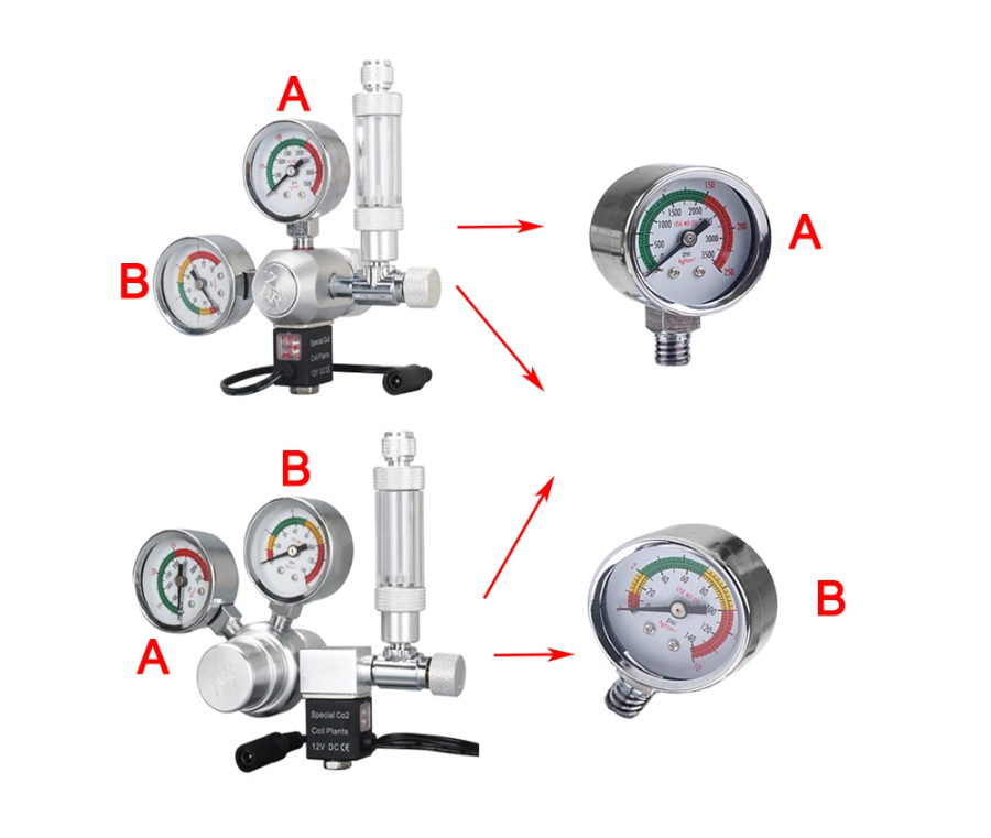ZRDR CO2 Regulator Low Pressure Replacement Gauge Part # ZRDR-CO2A-LOREG