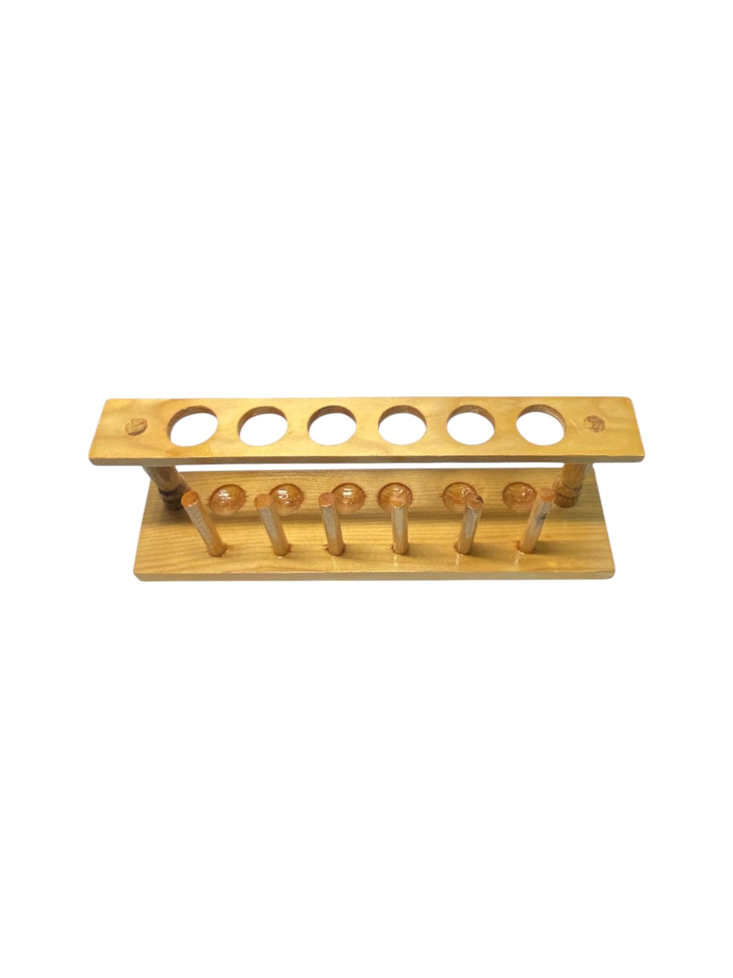 Six Vial Wooden Testing Station / Holder Part # AQ-WOOD-V06
