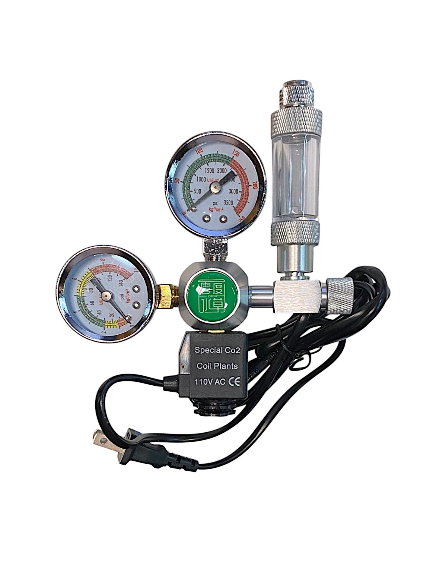 ZRDR Aquarium CO2 Regulator Solenoid, Bubble Counter (CGA320) Part # ZR01-14