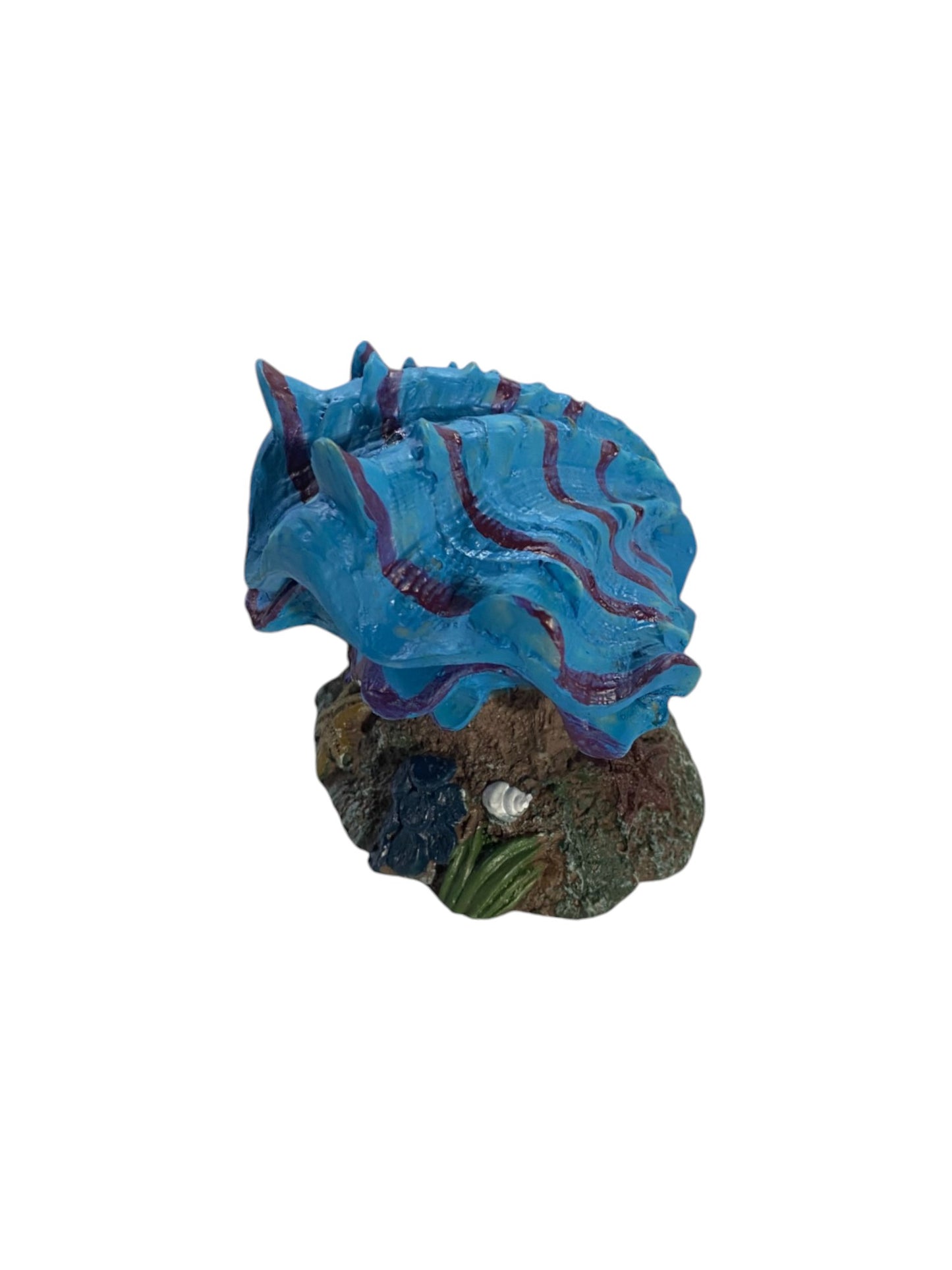 Aquarium Air Stone Ornament Decoration - Blue & Purple Large Clam