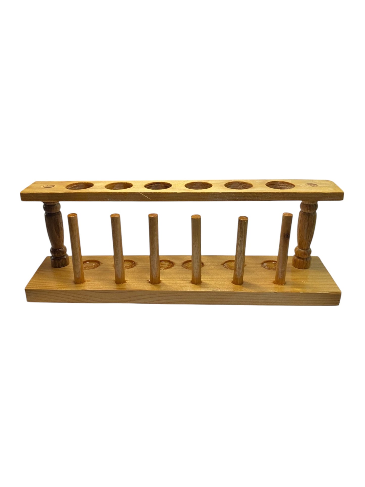 Six Vial Wooden Testing Station / Holder Part # AQ-WOOD-V06