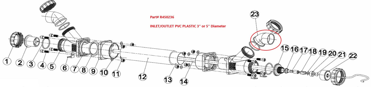 Lifegard Aquatics Inlet / Outlet All Pro-Max Series UV Sterilizers Part# R450236