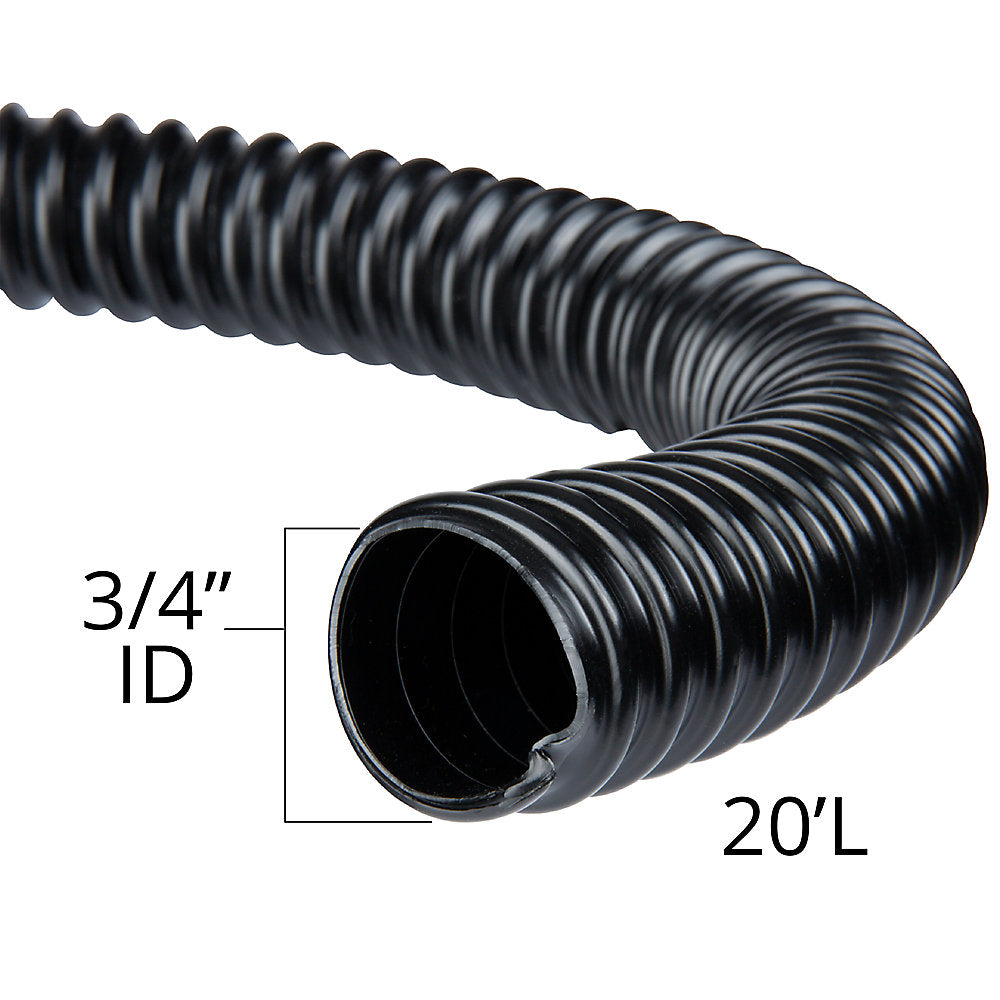 Tetra Pond 20 Ft 3/4"ID Corrugated Black Pond Tubing Part#19735