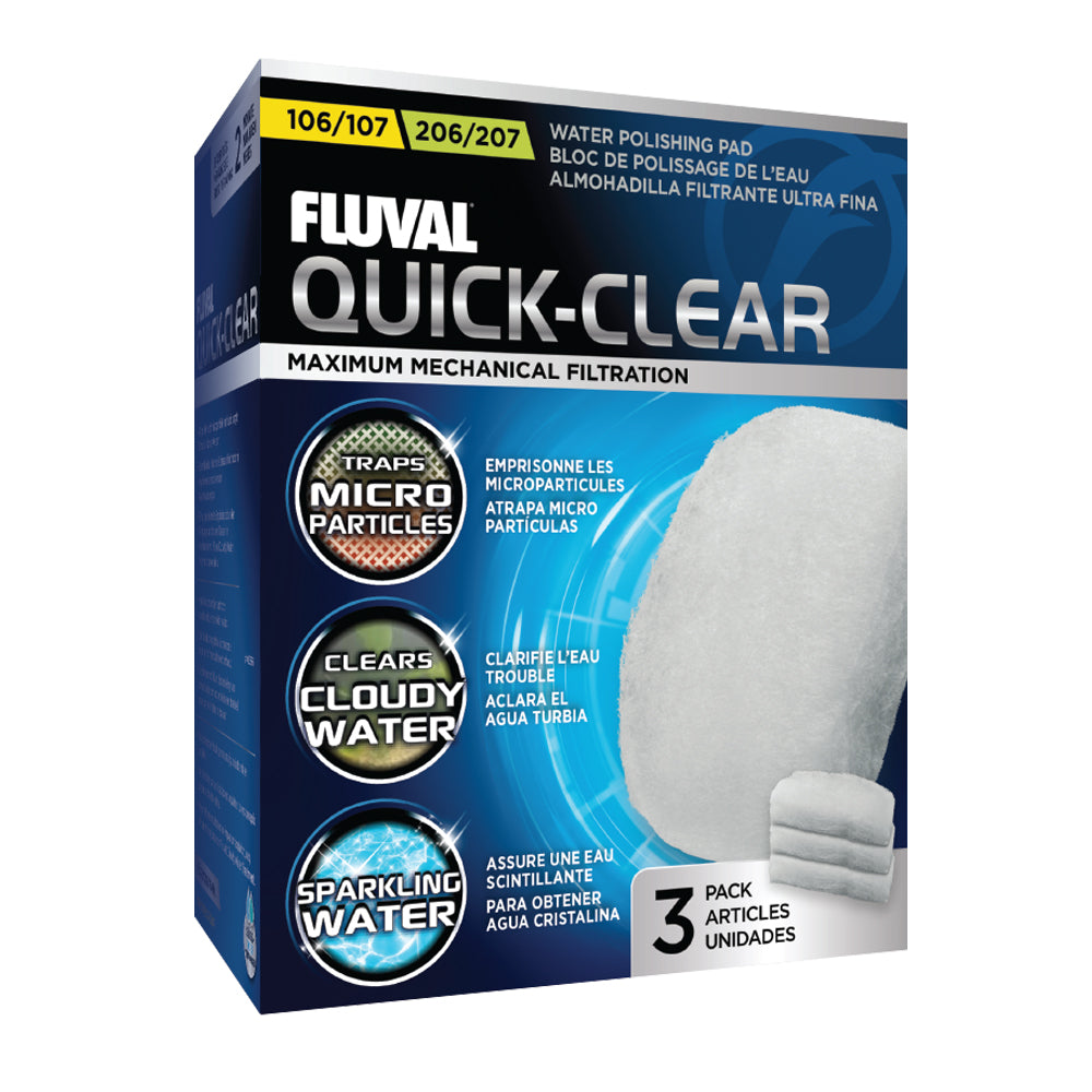 Fluval Quick Clear 106/107 206/207 Water Polishing Pad Pack of 3