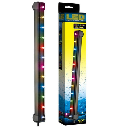 ViaAqua 12" Slow Changing Multicolor LED Light Air Stone Part #LED-AS-12S