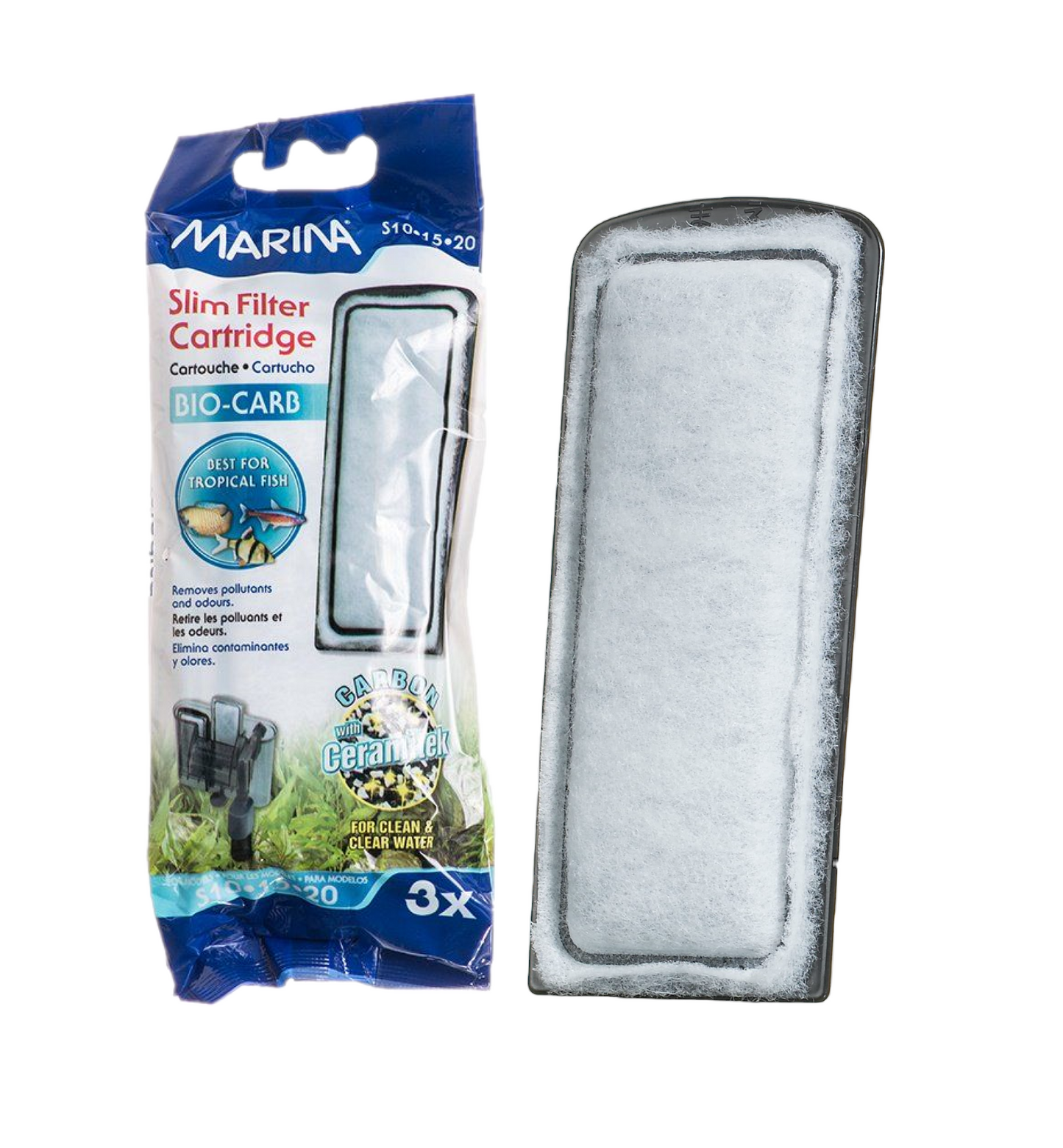 Marina Slim Filter Carbon & Ceramitek Cartridge S10,15 & 20 (3 Pack) Part # A291