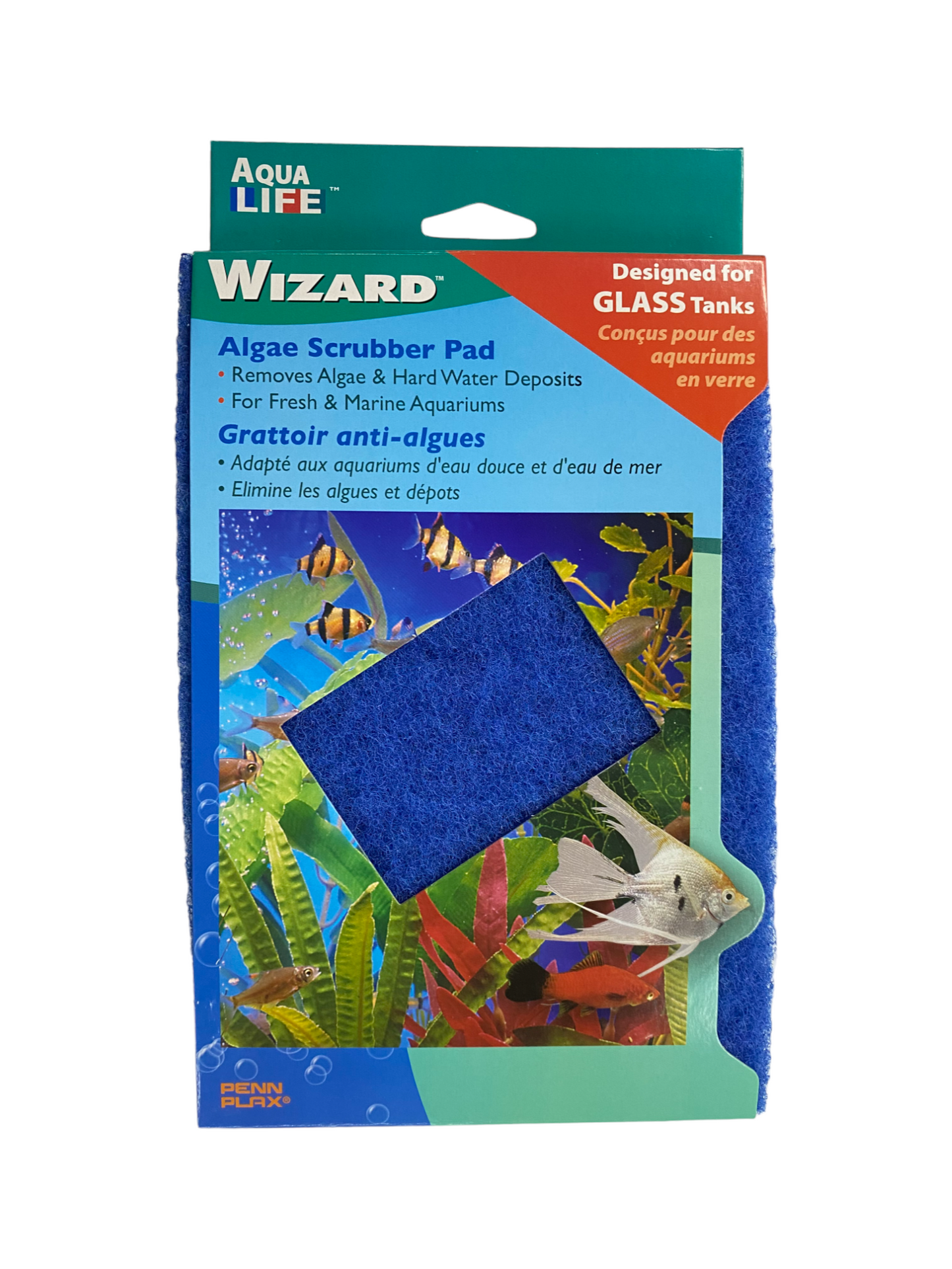 Penn Plax Wizard 9"X6" Large Algae Scrubbing Pad for Glass Aquariums Part # WZP3