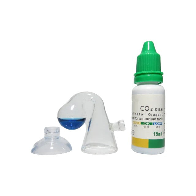 Aquarium Carbon Dioxide CO2 Glass Drop Checker Monitor with Solution