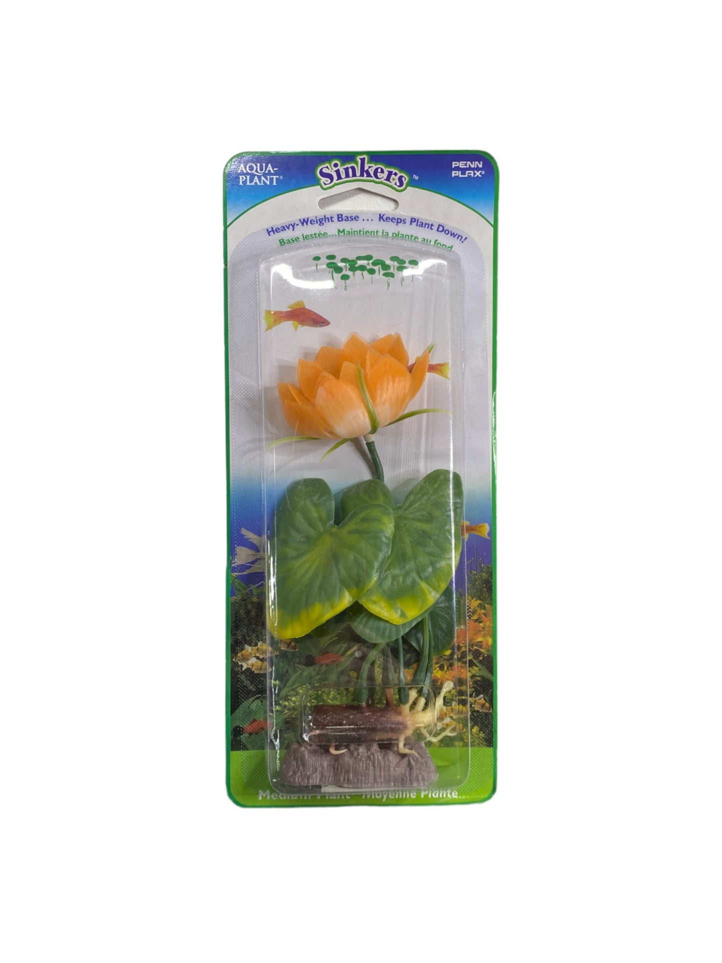 Penn Plax  6.5" Orange Water Lily Plant Part # P3MH