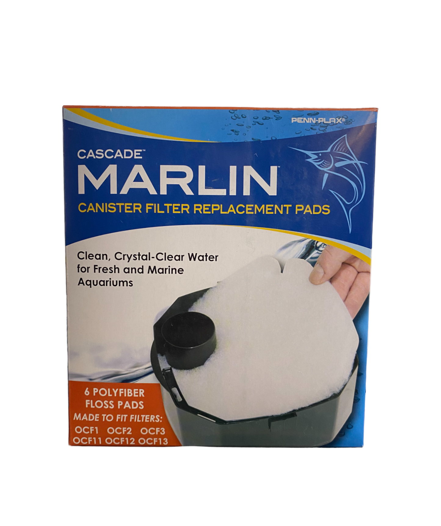 Penn Plax Cascade Marlin Polyfiber Floss Pad 6 pack Part# OCF3FW
