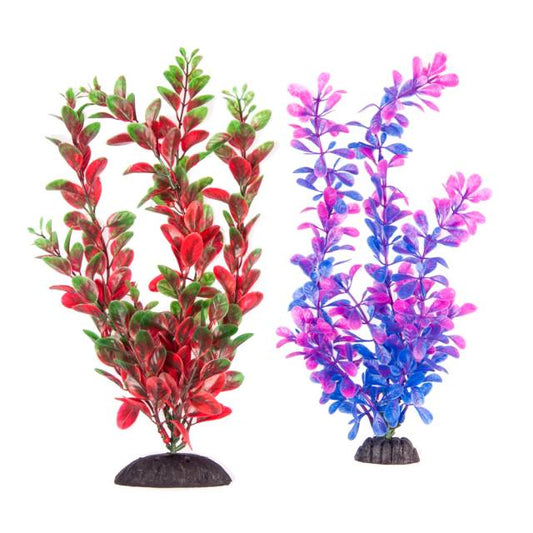 Aquatop 2 Pack Multi Color Purple, Pink and Green Aquarium Plant - 10" PD-BH68
