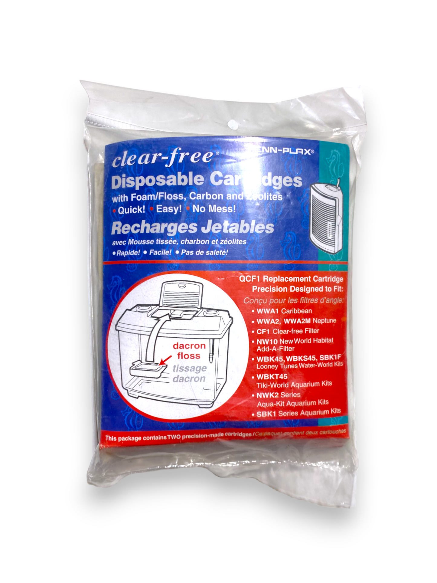 Penn Plax Clear-Free Disposable CRTG Foam, Floss, Carbon & Zeolites Part # QCF1