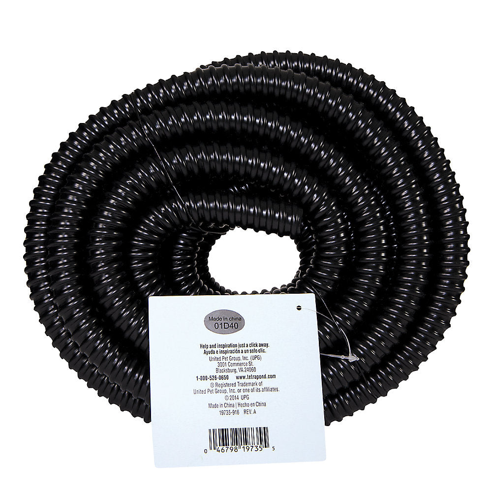 Tetra Pond 20 Ft 3/4"ID Corrugated Black Pond Tubing Part#19735