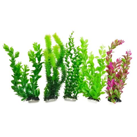 Aquatop Plastic Freshwater Aquarium Plants 5pack 13" Tall PD-MULTI13