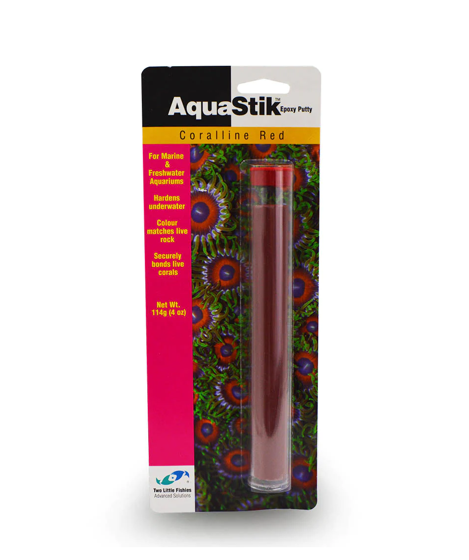 Two Little Fishies Aquastik Aquarium Epoxy Putty Coralline Red 4oz