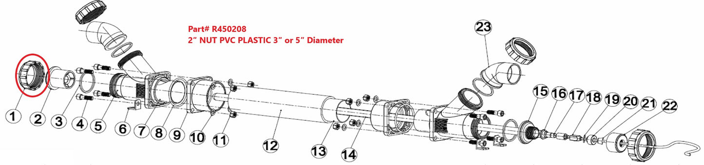 Lifegard Aquatics 2" Union Nut All Pro-Max Series UV Sterilizers Part# R450208