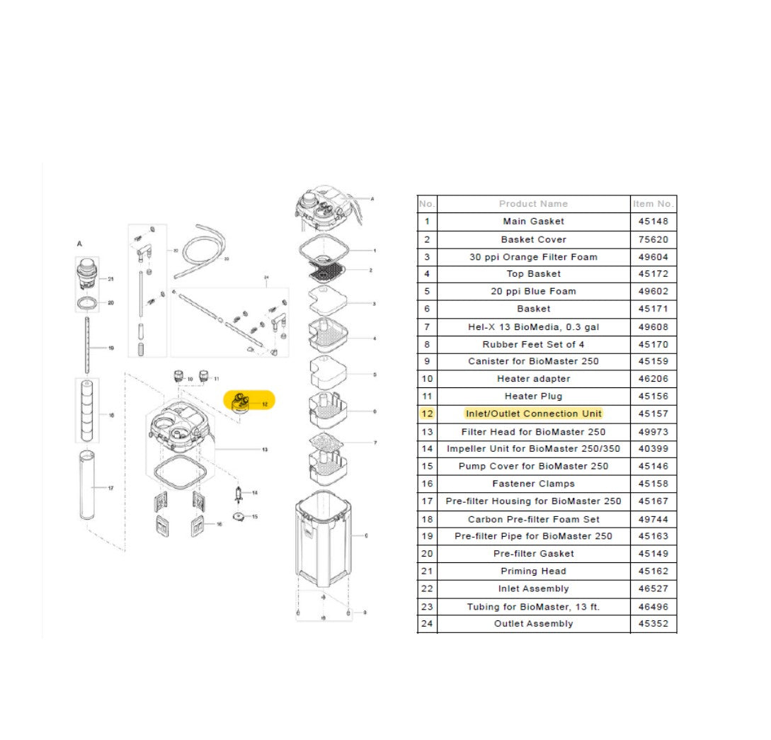OASE Biomaster Inlet/Outlet Connection Unit Part # 45157