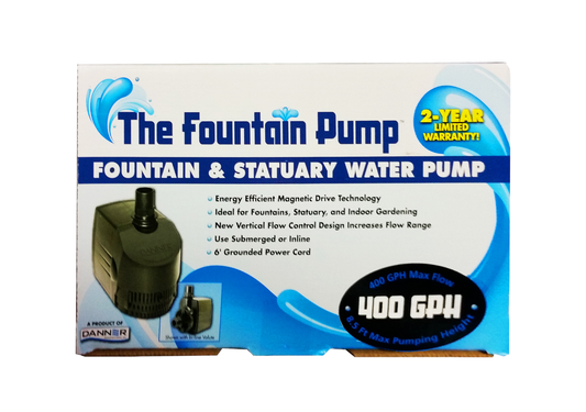 Danner SP-400 Fountain Pump Magnetic Drive Submersible Pump (400 GPH)