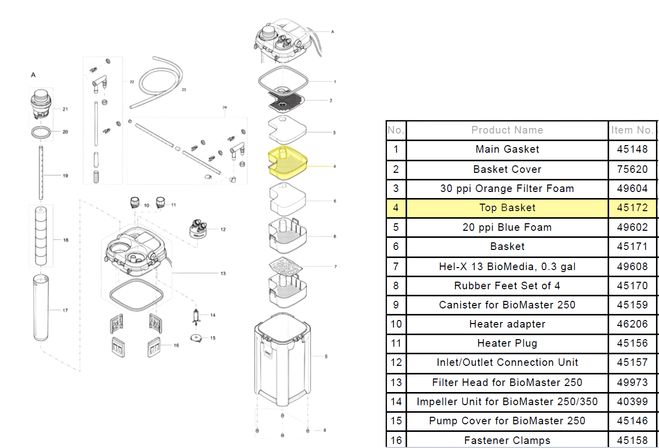 OASE BioMaster Replacement Media Top Basket Part # 45172