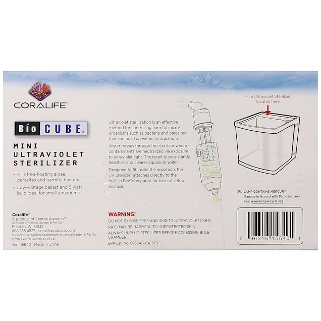 Coralife BioCube Submersible 5W Mini Ultraviolet Sterilizer Part # 100115640