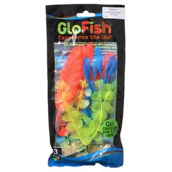 GloFish Multi Pack Aquarium Plants Yellow, Orange & Blue Part # AQ-29287