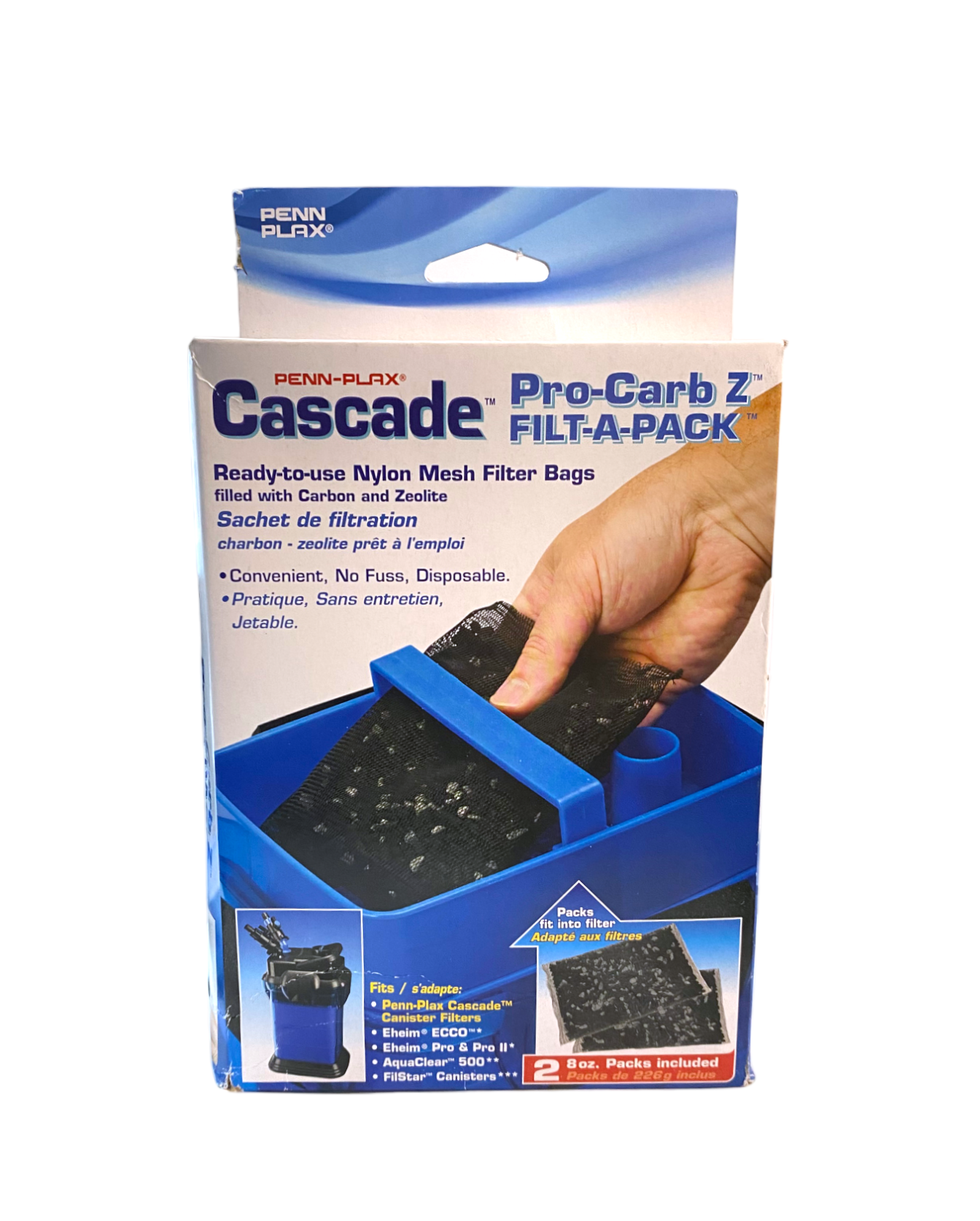 Penn Plax Cascade Pro-Carb Z Filt-A-Pack 8oz (2 Pack) Part # CCF235