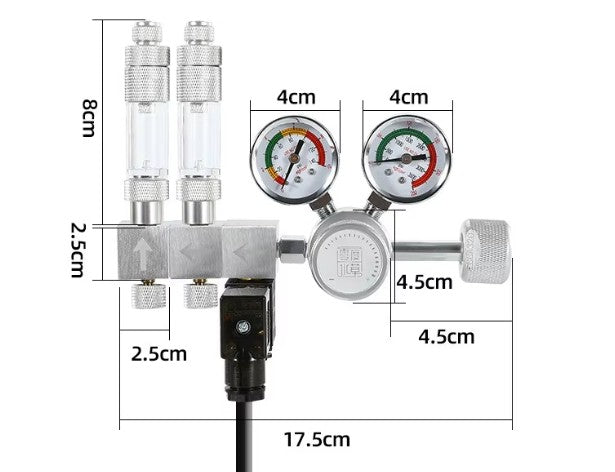 ZRDR K303PRO Dual Stage Aquarium CO2 Regulator Part # K303-CGA320