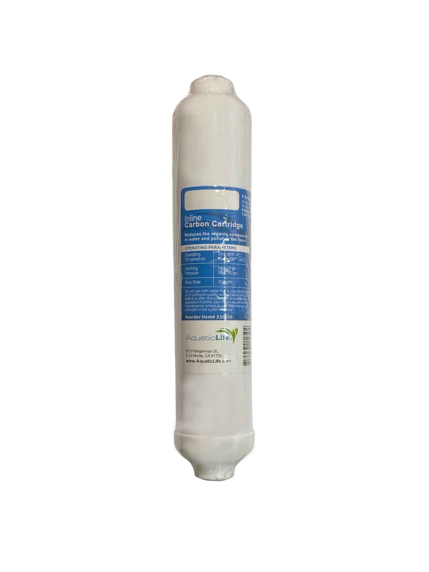 AquaticLife RO Buddie Inline Carbon Cartridge Part # 330250