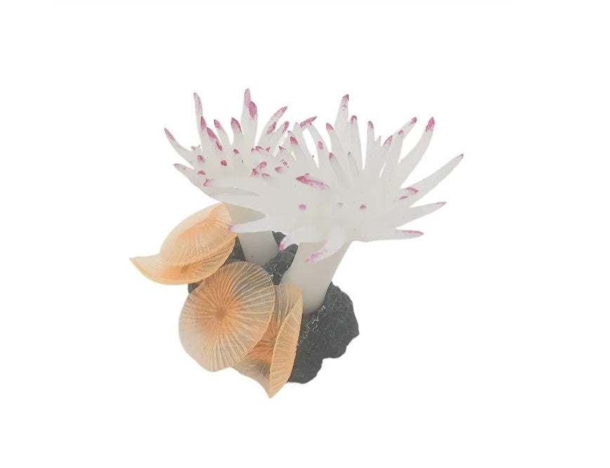 Aquarium Pink Tip Anemone and Mushroom Underwater Decoration Part # AQ-MI-125N