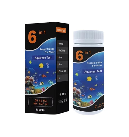 6 in 1 Aquarium Test Strips (50 Strips) Part # 404140