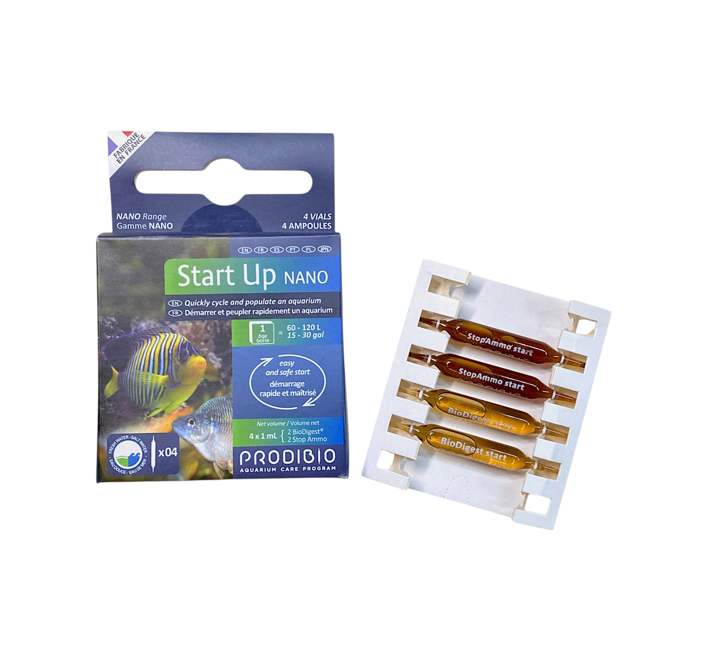 Prodibio Start Up Nano Freshwater and Saltwater,  4 Vials Part # 402