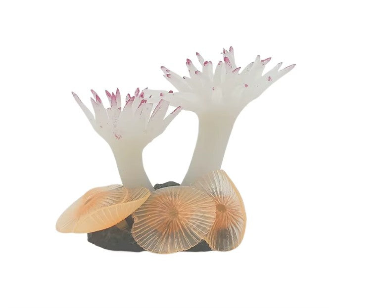 Aquarium Pink Tip Anemone and Mushroom Underwater Decoration Part # AQ-MI-125N