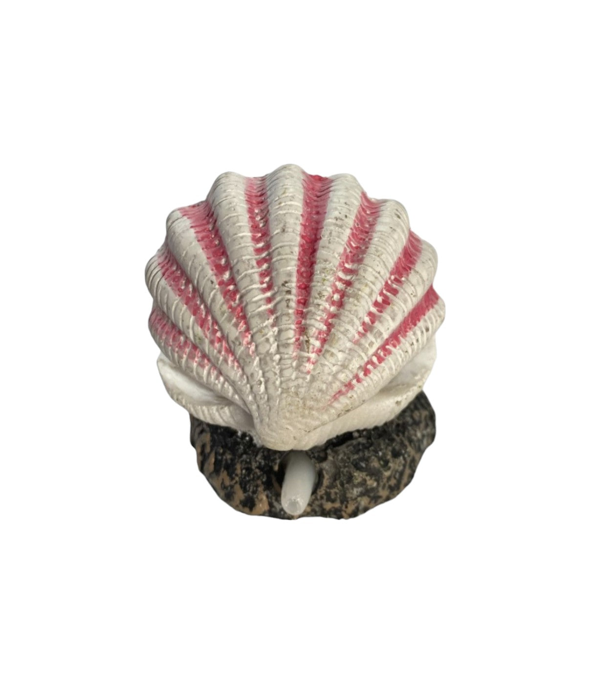 Aquarium Air Stone Ornament Decoration - Pink & White Clam