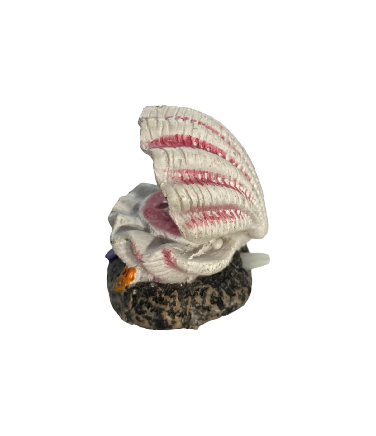 Aquarium Air Stone Ornament Decoration - Pink & White Clam