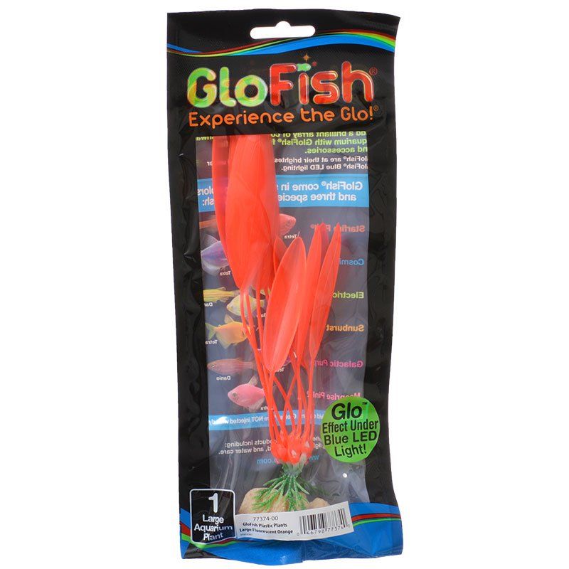 GloFish Fluorescent Large Orange Aquarium Plant 7.5" Part # 77374