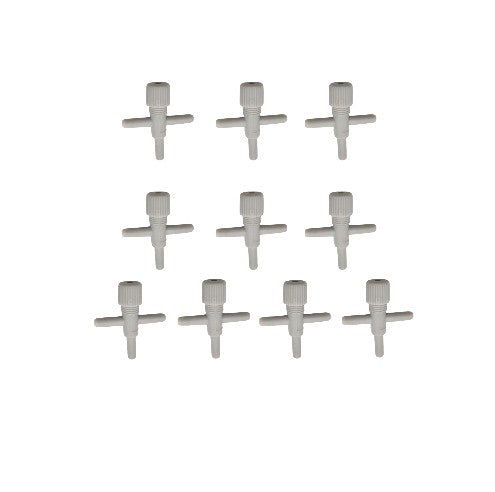 Aquarium Three Way 4mm Air Control Value (10 Pieces) Gray