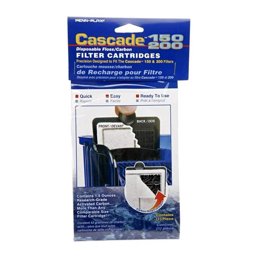 Penn Plax 150 & 200 Power Filter Carbon Cartridge 1 Pack Part# CPF34C