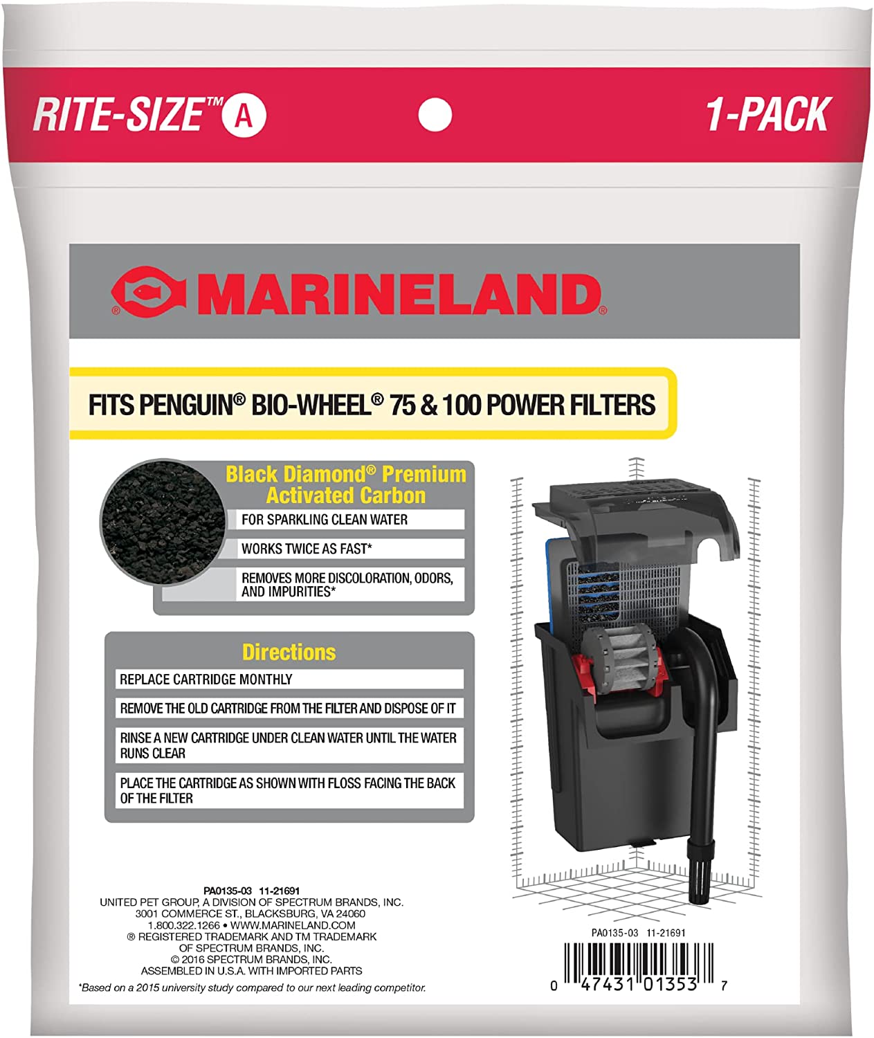 Marineland Penguin 75 & 100 Rite Size A  1 Count Part# PA135-01