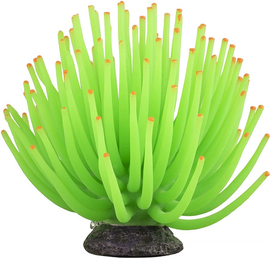 Tetra GloFish Green Anemone Aquarium Ornament