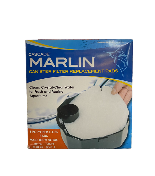 Penn Plax Cascade Marlin Polyfiber Floss Pad 6 pack Part# OCF515FW