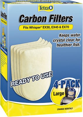 Tetra Carbon Filters Large EX30 EX45 & EX70 Replacement 4 Count Part# 26333