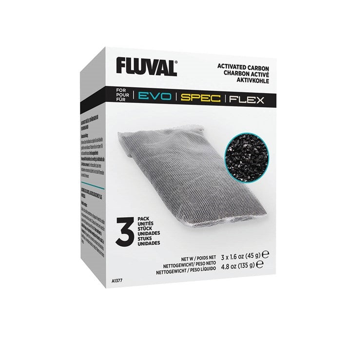 Fluval Evo, Spec, & Flex Aquarium Replacement Carbon Pack (3 Pack) Part # A1377