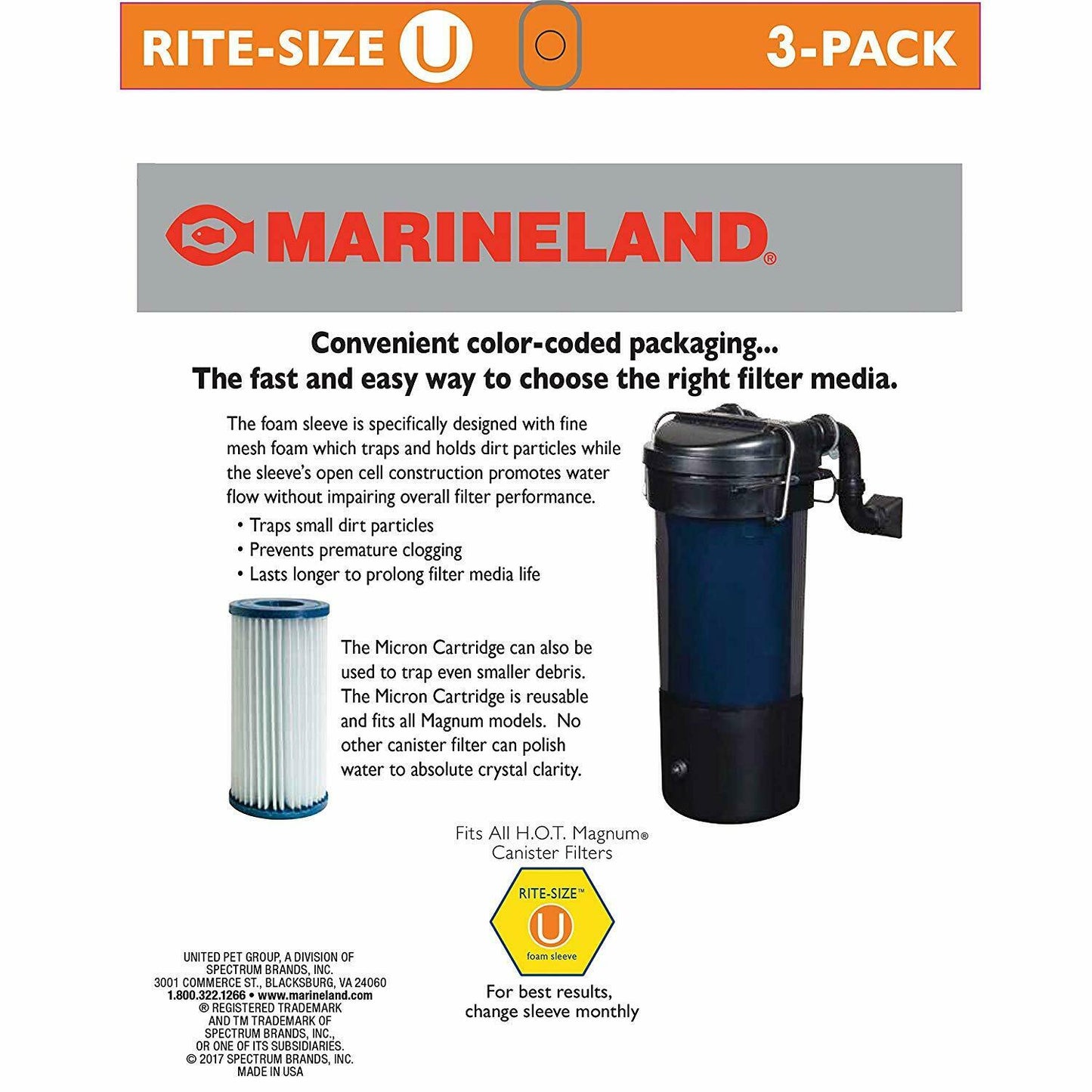 Marineland Bonded Foam Sleeve H.O.T. Rite Size U Part # PA0115-03