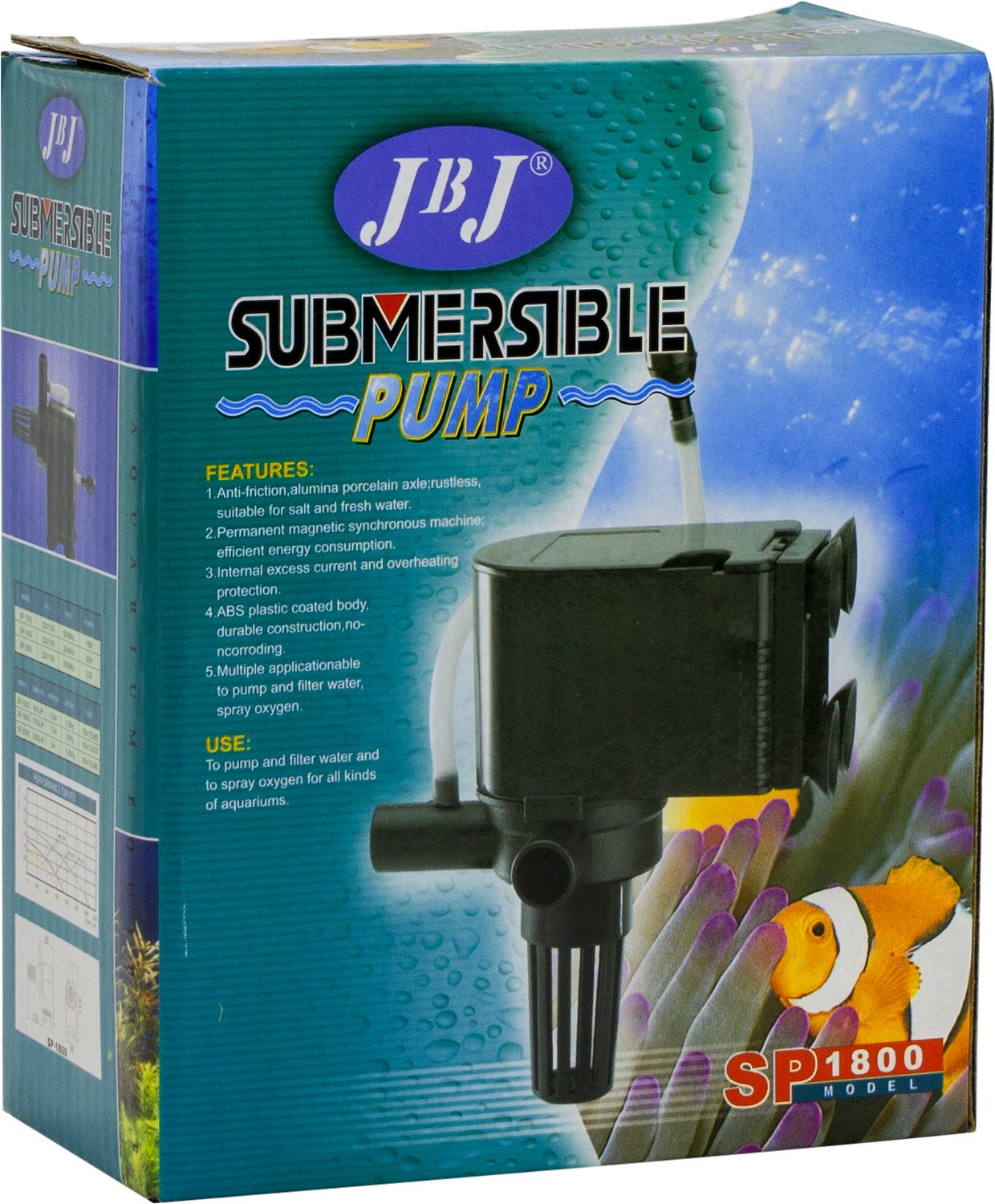 JBJ SP 1800 Submersible Aquarium Pump 290 GPH