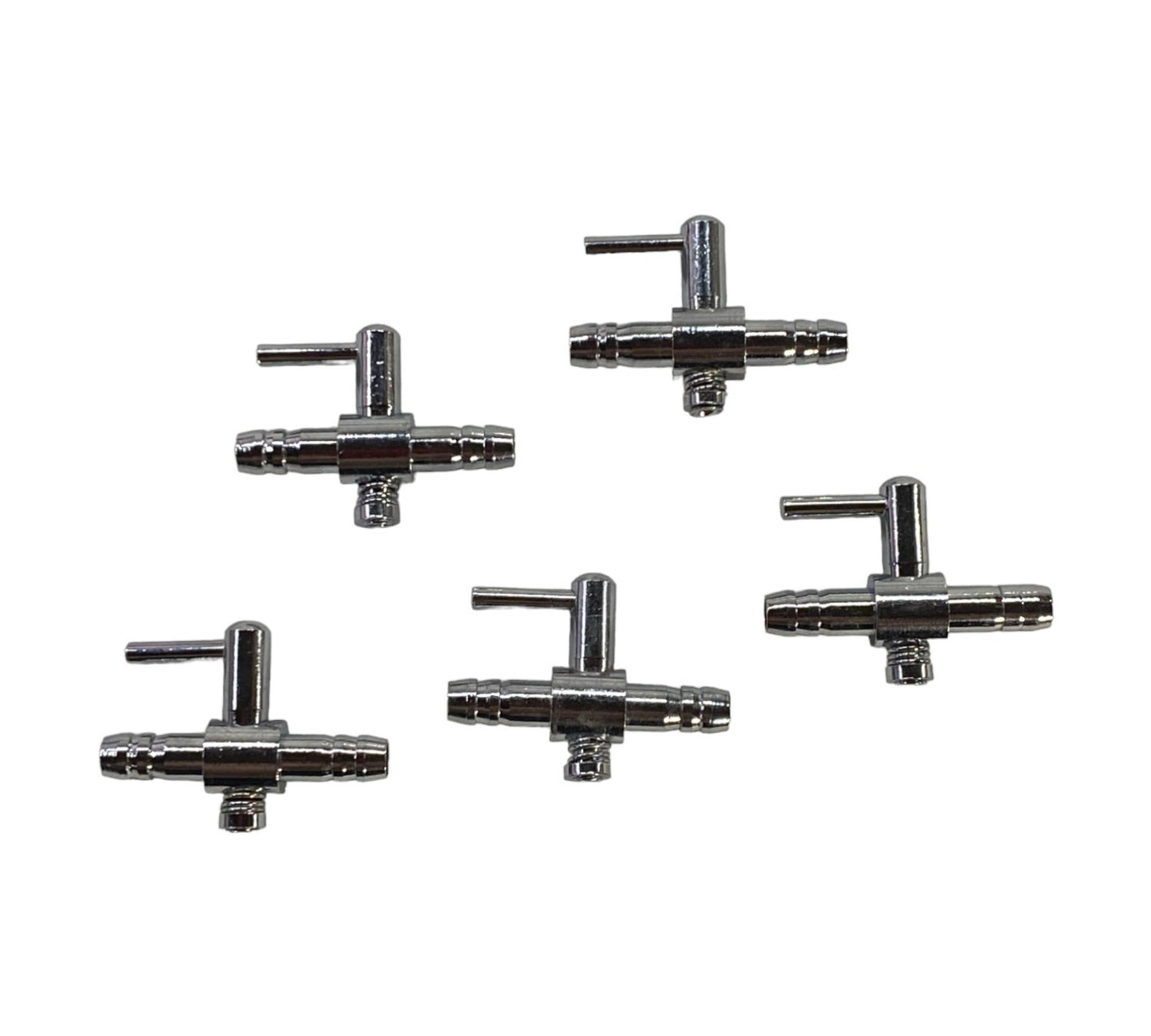 Aquarium Stainless Steel 1-way 4mm Air Control Valve 5 pcs Part # SS-AV-05